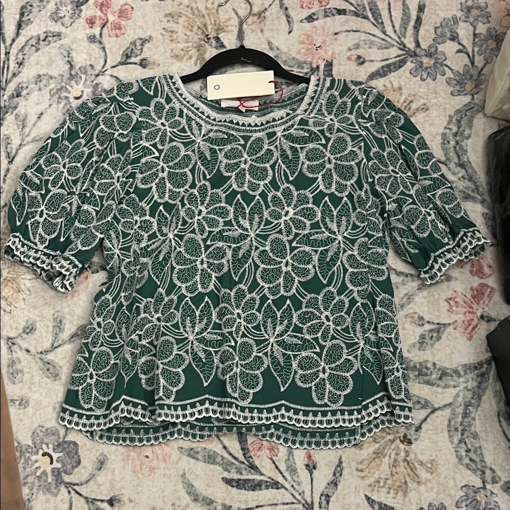 Elegant Green Lace Top